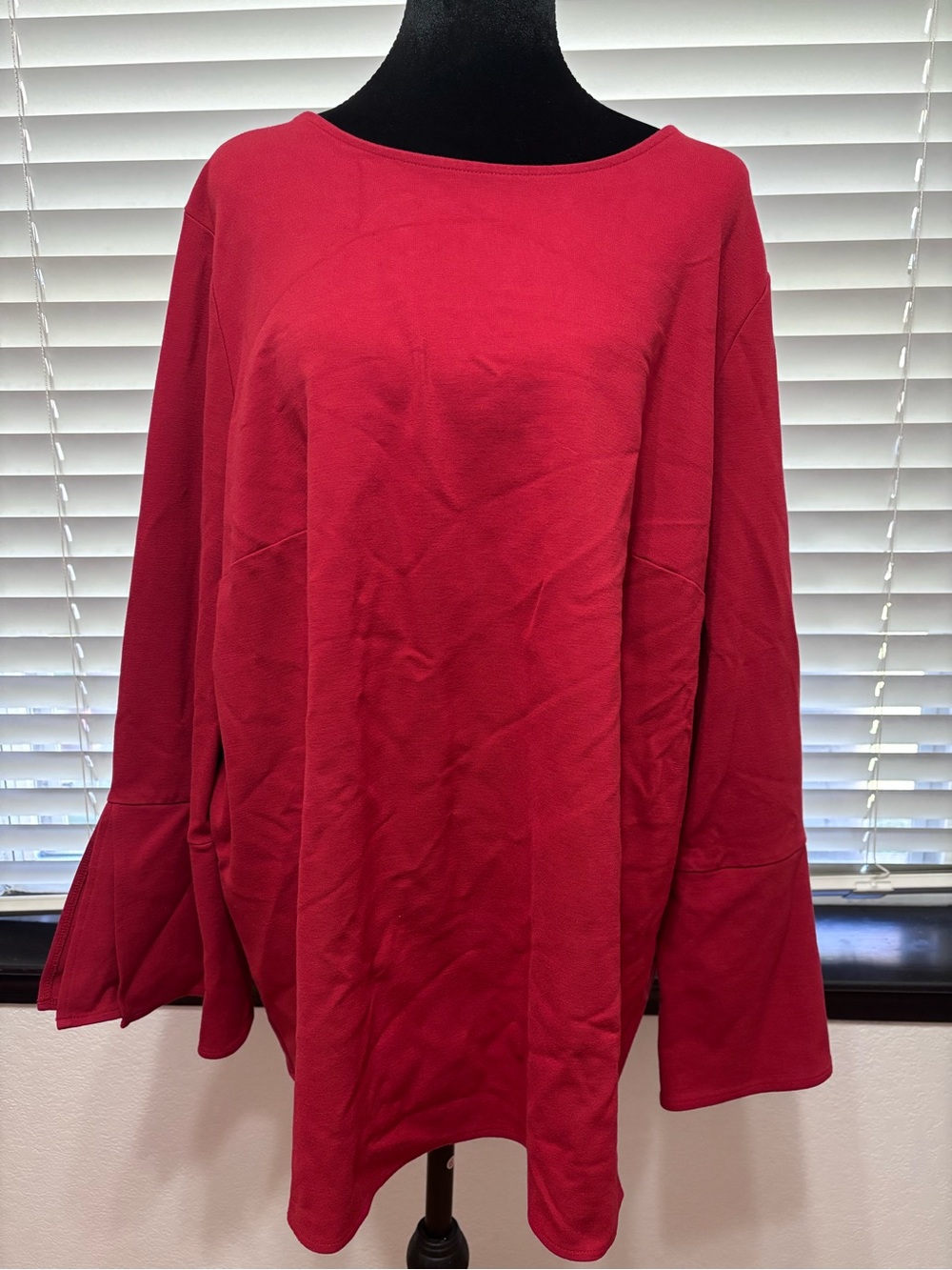 Martha Stewart Women's Crimson Boatneck Long-Sleeve Top